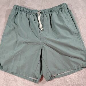 Old Navy Swim Trunks Men L Green Lined Beach Surf Activity Pockets Volleyball